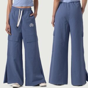 NEW honor the gift Womens Drawstring Loose Cargo Pant - Sky Blue SZ small